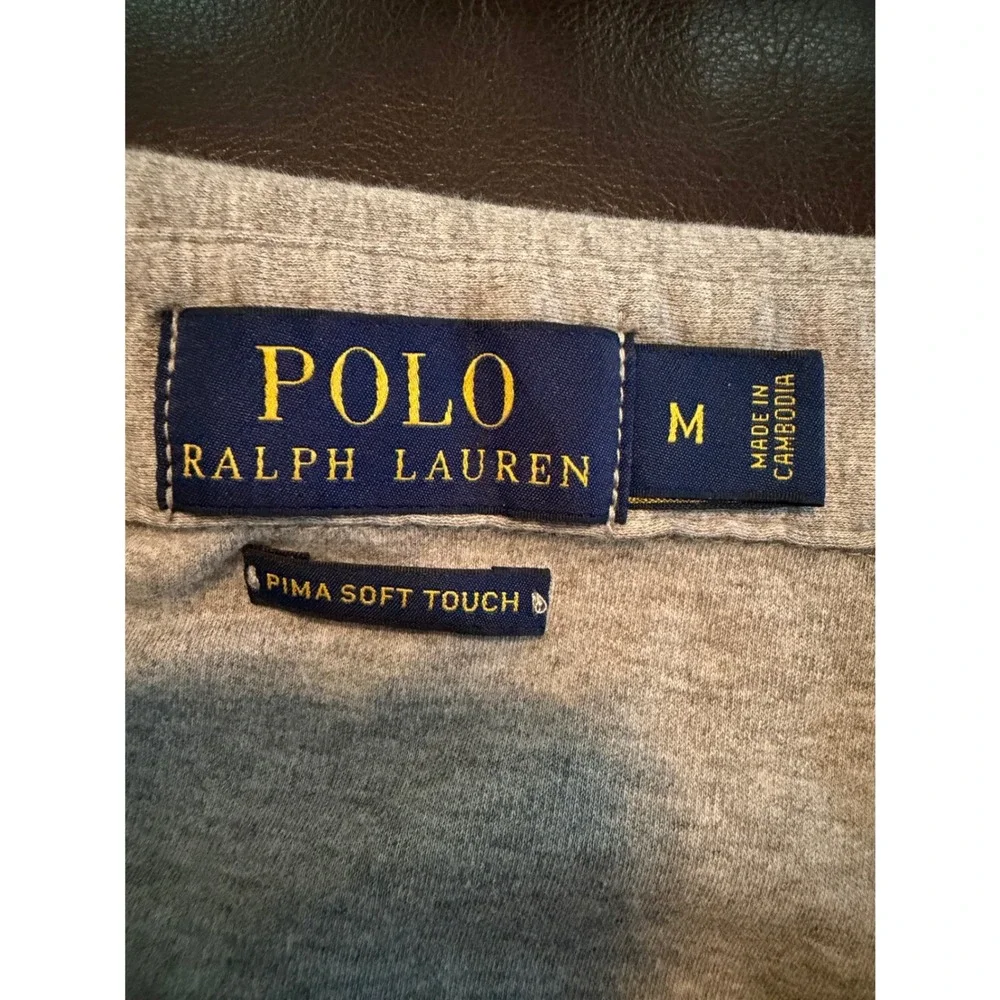 Polo Ralph Lauren Mens Heather Gray Short Sleeve Pony Logo Polo Shirt Large